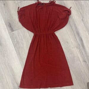 Vintage Rust Red Midi Dress